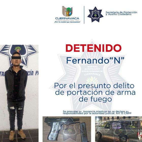 B33 23/01/25 DETIENE SEPRAC A HOMBRE CON PORTACIÓN DE ARMA DE FUEGO