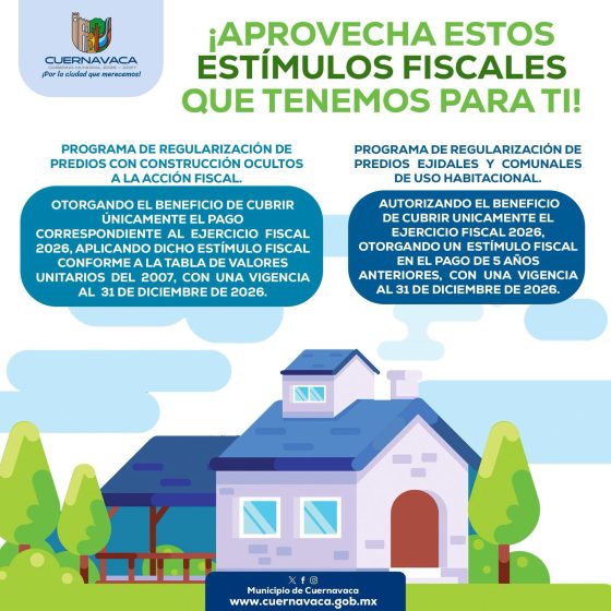 B858 09/01/26 CUERNAVACA MANTIENE PROGRAMA EXITOSO DE REGULARIZACIÓN DE PREDIOS Y BENEFICIOS FISCALES