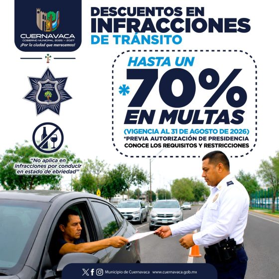 F240 13/05/26 CUERNAVACA MANTIENE DESCUENTOS PARA REGULARIZAR MULTAS DE TRÁNSITO