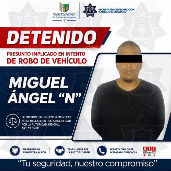B1280 16/06/26 SEPRAC DETIENE A PRESUNTO IMPLICADO EN ROBO DE VEHÍCULOS