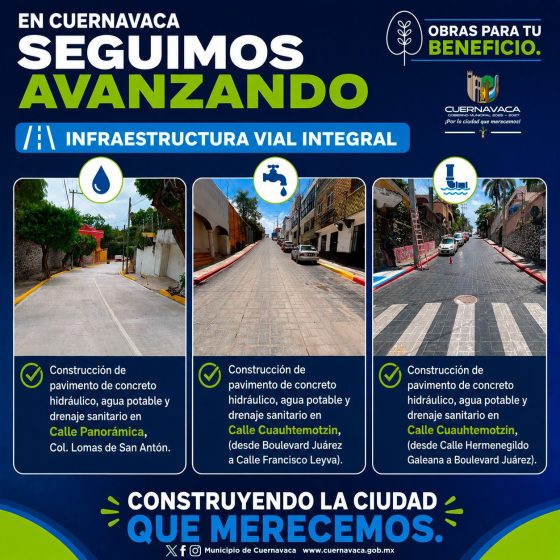 F274 01/07/26 CUMPLE GOBIERNO MUNICIPAL CON LA ENTREGA DE OBRAS DE INFRAESTRUCTURA VIAL Y PLUVIAL EN CUERNAVACA