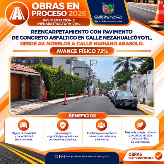 F331 27/09/26 AVANZAN OBRAS DE REENCARPETAMIENTO EN AVENIDA DOMINGO DIEZ Y CALLE NEZAHUALCÓYOTL