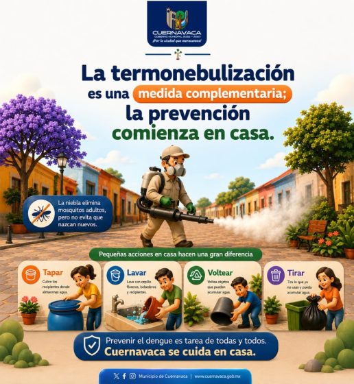 B1509 08/09/26 CUERNAVACA REFUERZA LA PREVENCIÓN DEL DENGUE CON ACCIONES INTEGRALES Y TERMONEBULIZACIÓN FOCALIZADA
