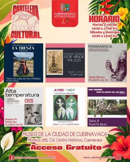 B1582 01/10/26 MUSEO DE LA CIUDAD DE CUERNAVACA PRESENTA CARTELERA CULTURAL DE OCTUBRE CON EXPOSICIONES DE FOTOGRAFÍA, GRÁFICA, CERÁMICA E ILUSTRACIÓN